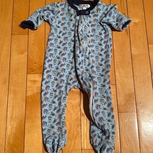 Magnolia Baby surfs up shark onesie one piece footed sleep n play zip pj pajama